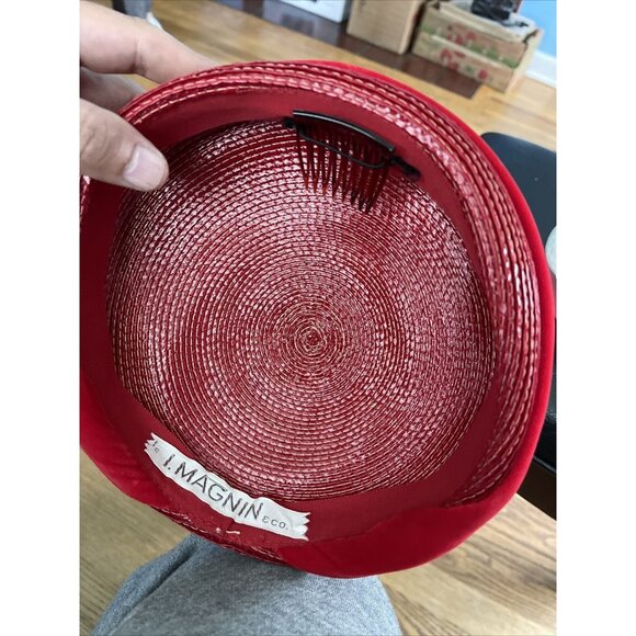 VINTAGE‎ Red  Magnin Hat - Picture 8 of 12